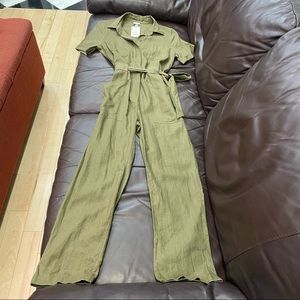 A New Day Olive Green Belted Jumpsuit NWT XS